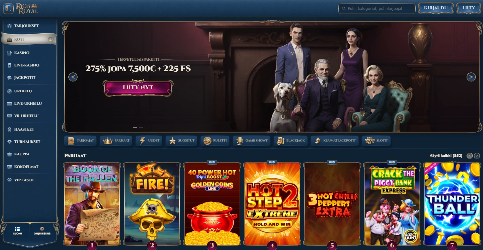 Rich Royal Casino online -tili: rekisteröinti ja kirjautuminen